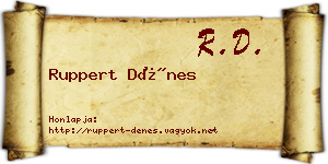 Ruppert Dénes névjegykártya