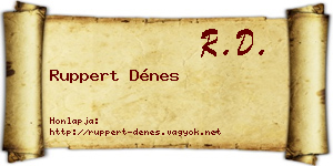 Ruppert Dénes névjegykártya